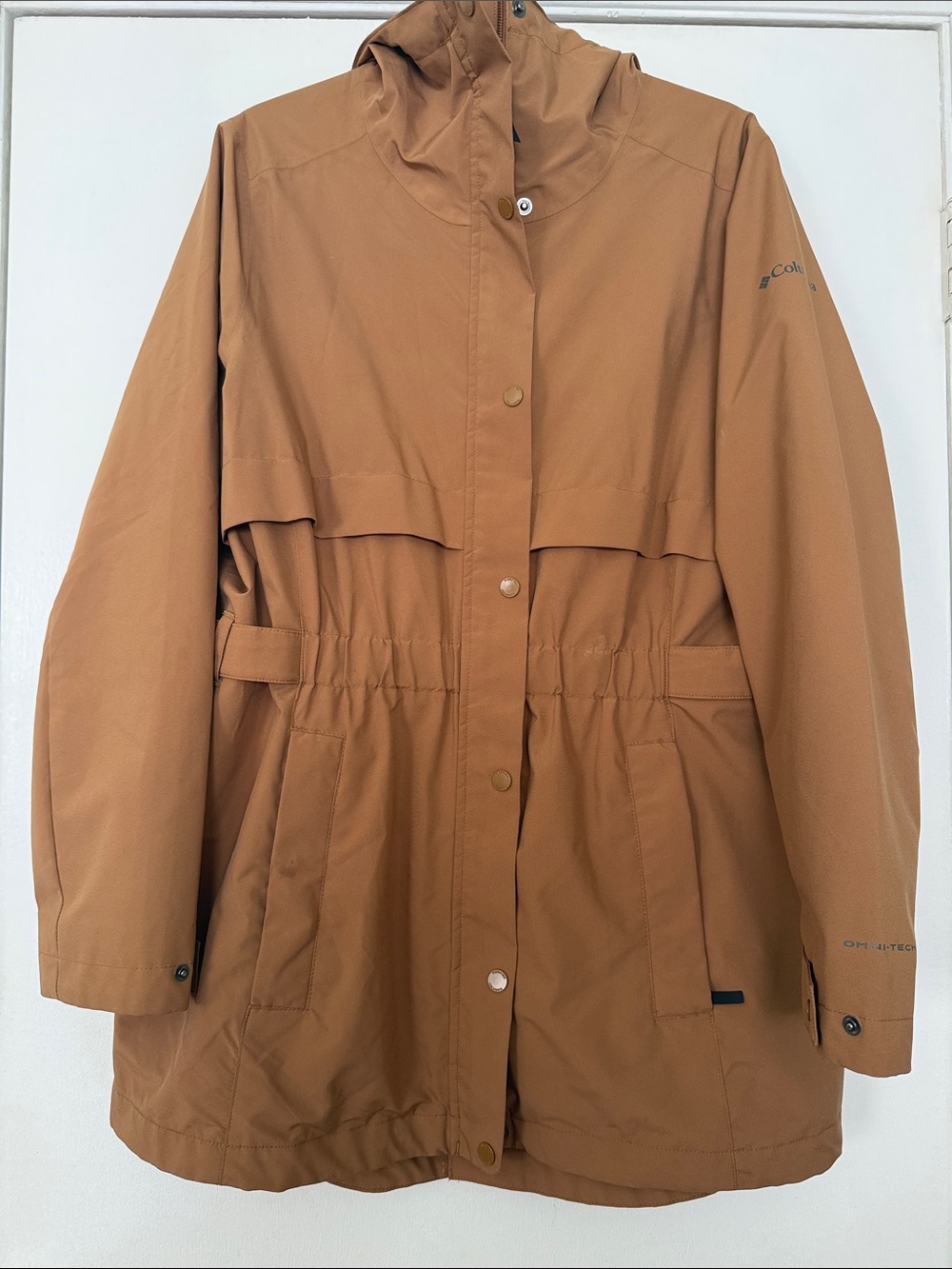 Columbia Women's Caramel Hooded Trench Coat/Jacket sz L